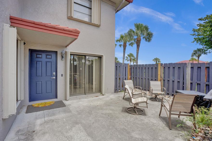 Discover a rare gem in an ideal location! This spacious Florida townhouse offers three bedrooms and three full baths, complete with a private courtyard for your personal oasis. Enjoy the convenience of updated kitchen appliances, a full-size washer and dryer, and ample closet space throughout. The huge living area is perfect for relaxing or entertaining. Located close to the beaches and downtown Delray, this home provides the best of both worlds without the downtown price tag. Additional features include two assigned parking spaces and access to the HOA pool, perfect for soaking up the Florida sun.