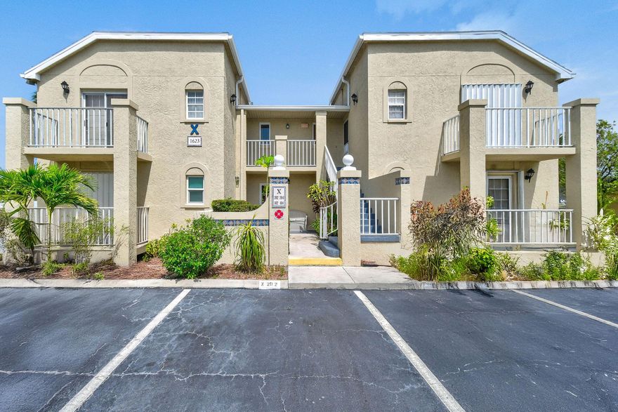 Super clean move in ready furnished 2nd floor split 2-bedroom 2-bath unit in the Evergreen Community. This unit features tile throughout, cathedral ceilings in living area plus a private screened patio balcony off master with an additional patio balcony off second bedroom. Low HOA includes exterior maintenance, roof, water/sewer, trash, plus 2 pools. Evergreen community is a short drive to the beach, medical facilities, shopping, movies, & grocery stores.