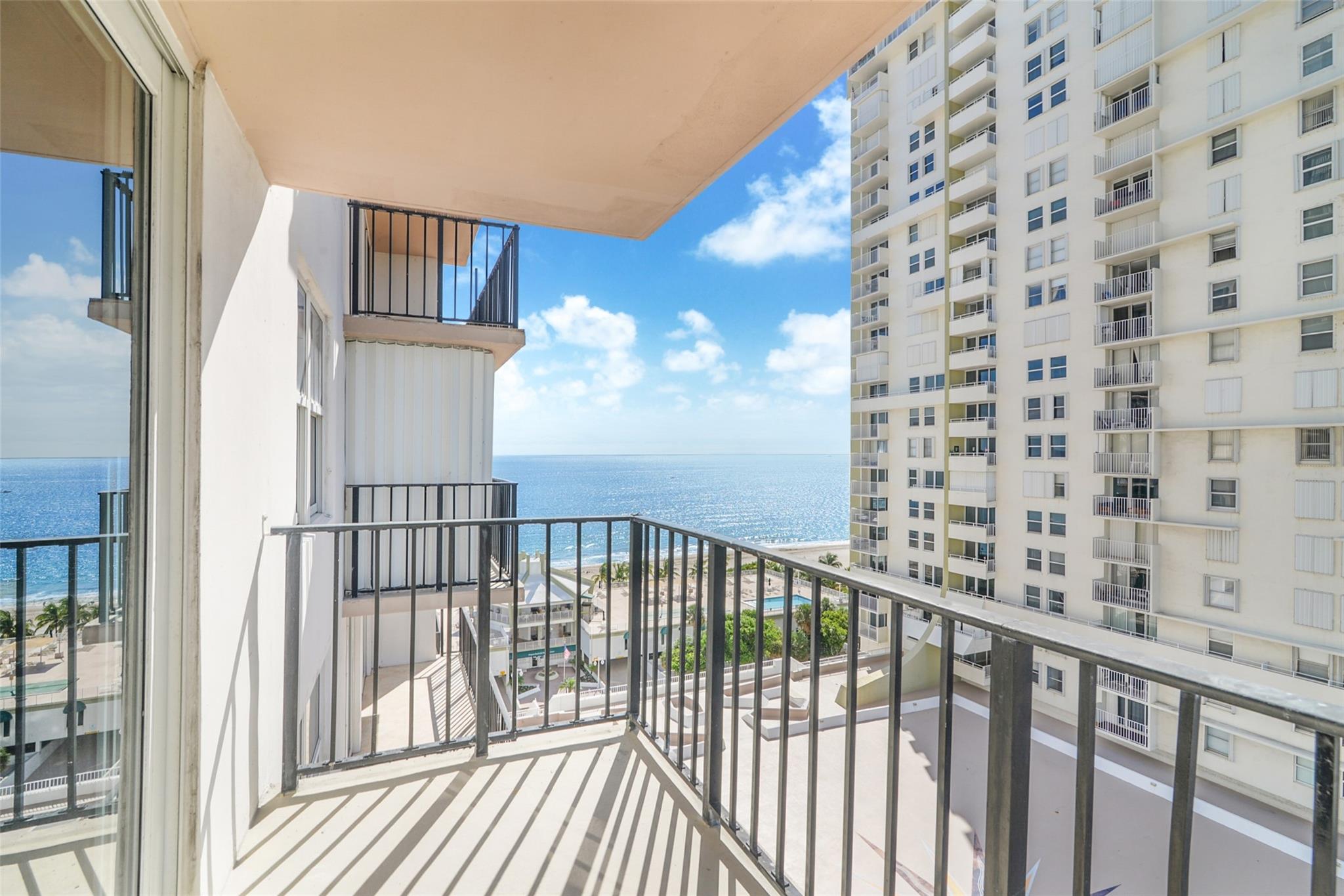 Beautifully renovated 1 bed, 1 bath oceanfront condo with stunning Ocean and Intracoastal sunset views from a private balcony. Features brand-new kitchen cabinets, quartz countertops, st steel appliances, updated bath with a tub and luxury vinyl flooring throughout. 2 large walk-in closets, a separate storage unit and covered parking. Full of natural light, creating relaxing, beach-inspired vibe. Resort style amenities: Private beachfront club with restaurant & bottle club, 2 pools, spa, 2 gyms w/saunas, BBQ area, game room, basketball, bocce, handball. 24/7 lobby attendant. Enjoy the gentle breeze and the sound of the ocean from your balcony and endless walks on the beach. Short walking distance to the Fishing pier, restaurants, bars and shopping. Available October 1st. Annual lease only.
