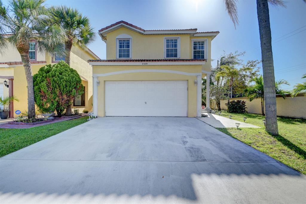 Welcome home to this light, bright, single family home located on a corner-end lot in Princeton Place. 4 bedroom 2 1/2 bath, 2 car garage. Expansive 1st floor. Screened in patio. Low HOA. Community pool and tot lot. Able to rent immediately. Central location - close to beaches, airport, restaurants and entertainment.
