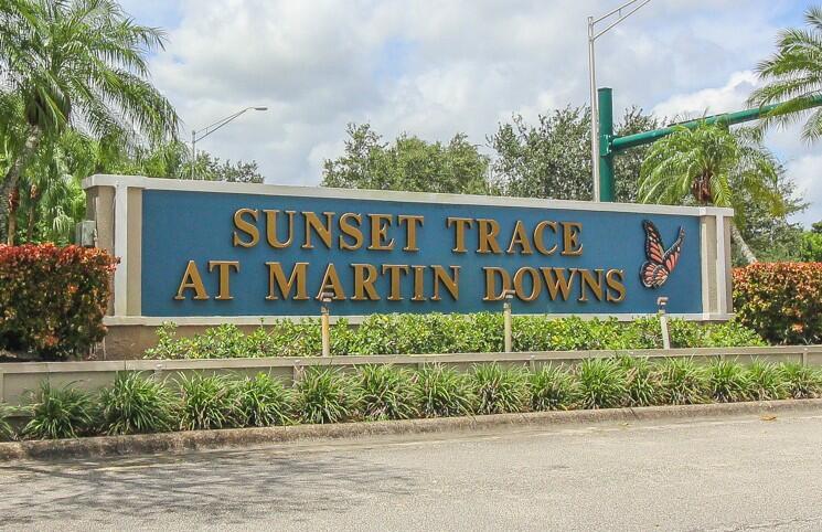 This 2 bdrm 2 1/2 bath located in Sunset Trace is a great opportunity to own in one of Palm City's most sought after neighborhoods with lots of amenities. 2 pools heated, Tennis courts, Basketball court, playground .cable, guard house and ground maintenance included in HOA.Seller is very motivated she has to sell !!