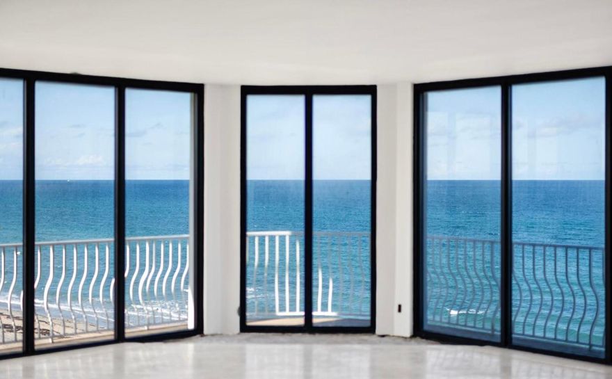 Introducing a rare Direct Oceanfront offering, this 3 bedroom, 3.5 bath residence with private poolside cabana presents an exceptional opportunity to reimagine and make it your own. Newly installed hurricane impact glass sliding doors frame commanding views of the Atlantic to the east and the Intracoastal Waterway to the west flooding the interiors with natural light. With generous living spaces and volume ceilings, this residence offers the perfect canvas for creating a sophisticated home enjoyable from sunrise to sunset.  2100 Sloans Curve is a premier full service building offering resort-like amenities including 24/7 gatehouse, concierge, heated pool/spa, fitness center, Har-Tru tennis, and 2-car garage. Minutes ro the center of Palm Beach.