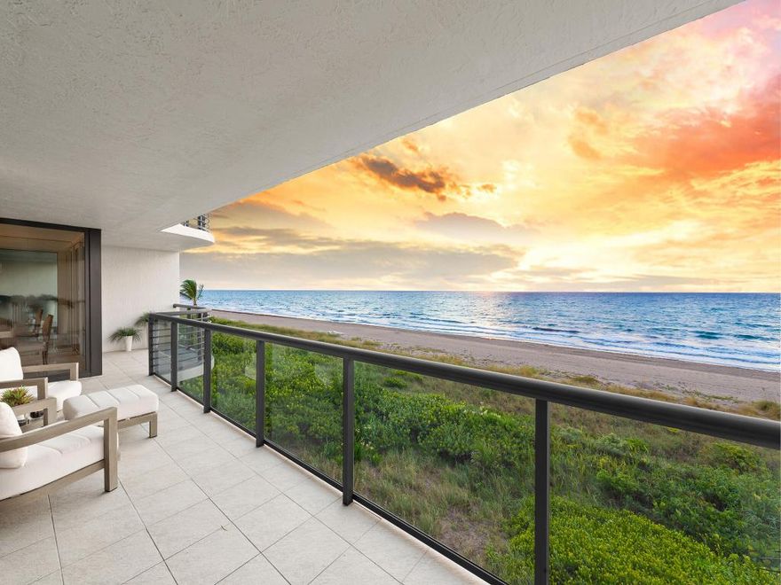 Villa Magna is a crown jewel in Highland Beach—an ultra-luxury, fully renovated oceanfront residence offering direct, unobstructed ocean views and over 2,500 sq ft of refined living. This 3-bed, 3-bath unit features expansive balconies, serene Intracoastal views, and elegant interiors. Located on the 4th floor, it provides panoramic vistas of both sunrise and sunset. Residents enjoy resort-style amenities, including a heated pool, 24/7 security, gym, and Club Room. A recent $21M renovation has elevated Villa Magna to Class-A status with milestone compliance, setting the standard for coastal living.  Dock available, sold separately.