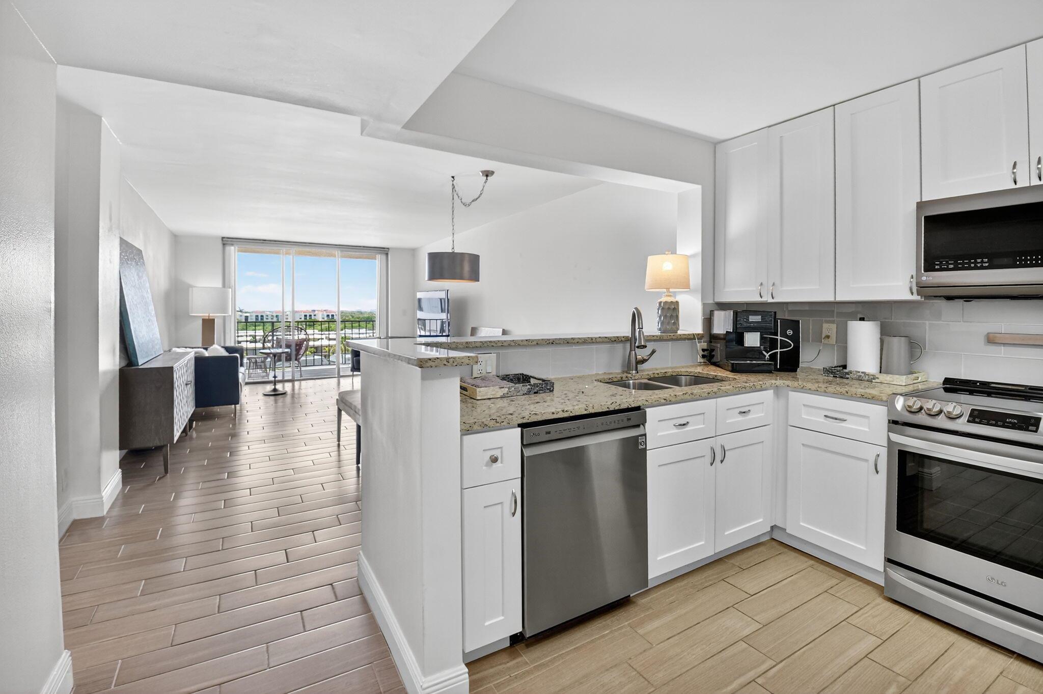 Offered annually only this unit has an amazing location! Steps to a private deeded beach where you can snorkel the reef and have fun in the sun and surf. There is a private launch for your paddle board or kayak on the Intracoastal waterway or you can spend time at the waterfront pool. Between Boca Raton/Delray Beach's trendy avenue to the south and Palm Beach to the north in the heart of Manalapan. Just 20 mins to PBI airport, walking distance to Publix supermarket, shops, 5 star Eau Palm Resort and Spa, restaurants and the pier. This spacious one bedroom unit has been completely renovated with stainless steel appliances and granite counter tops. Enjoy this beautiful unit in South Florida! Come see for yourself!