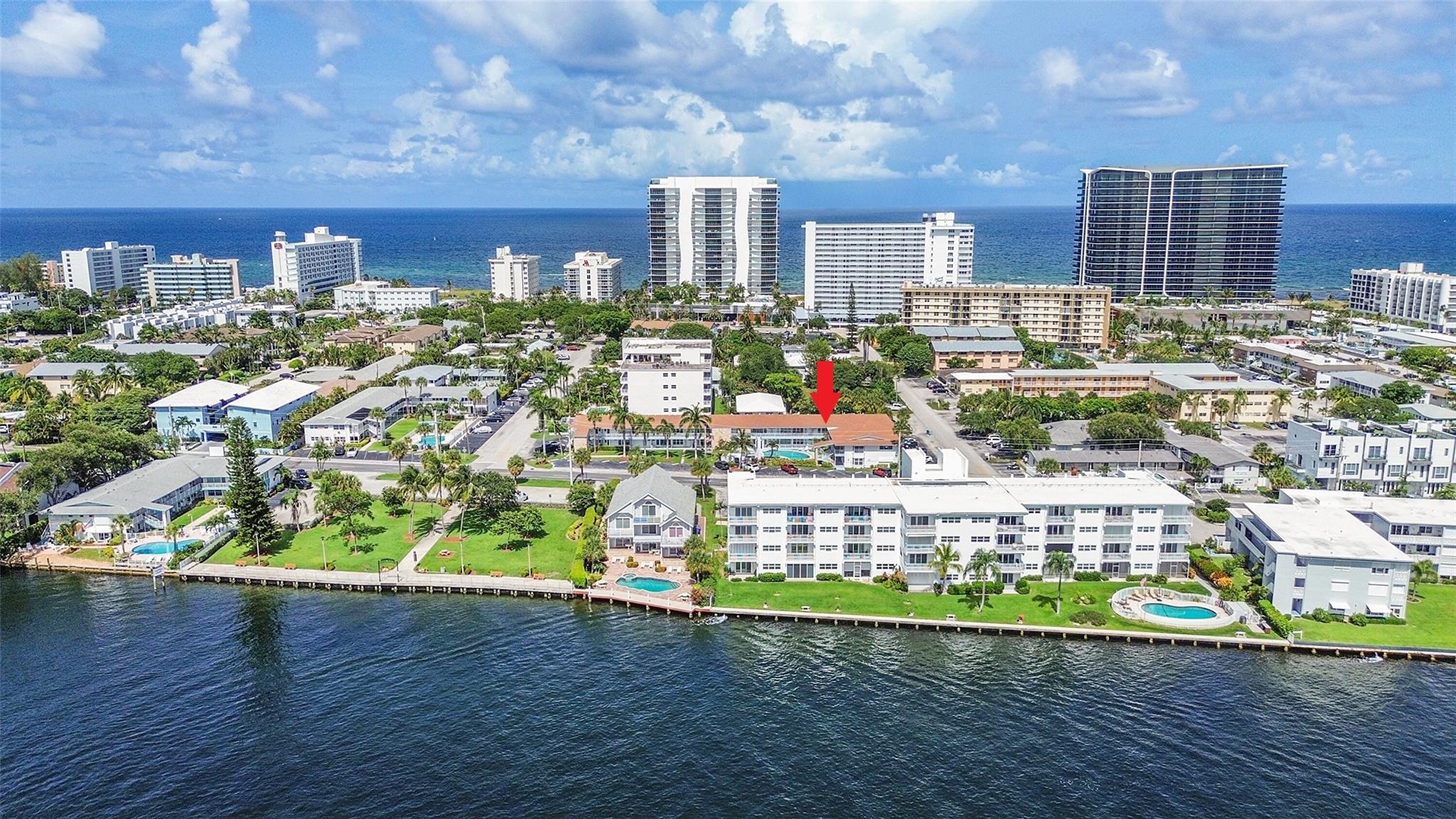 JUST LISTED! 1st FLOOR CORNER POOLSIDE UNIT. 1 BLOCK TO OCEAN, ROOF 2022. Located Across from INTRACOASTAL & WATERFRONT PARK. Building 50 yr. ASSESSMENT WORK COMPLETED SEPT. 2024/PAID by Seller, no other assessments known, EXTERIOR PAINTED SEPT. 2024! Opened & Updated Kitchen, Living Room & Covered Patio features POOLSIDE VIEWS, FURNISHED. Kitchen has Stainless Steel Appliances, Lots of Cabinets & Counters as well as a Kitchen Island, BEDROOM WINDOWS 2020. Common Laundry Wash/Dry Only .75 ea., External Storage Space, Pool (Heated), Common BBQ & Outdoor Lounge/Cabana Areas. Your GROUND FLOOR UNIT's Ready for You to Make It Your Own. Assoc. Fee Including Land Lease is $2,150 paid Quarterly. RENT IMMEDIATELY 3-6 Months up to 4 times per year, renewable upon Association Approval. WELCOME HOME!