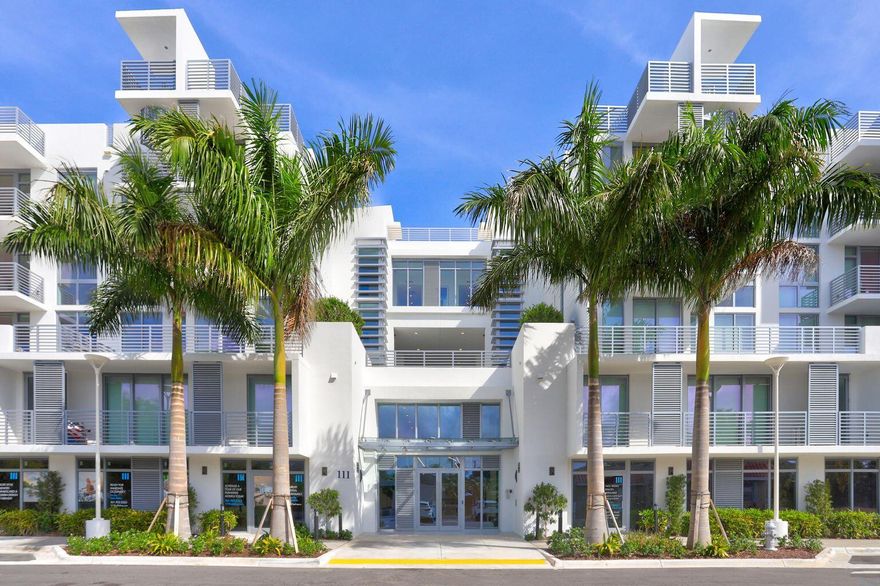 Beautiful condo at 111 First Delray. Located on the third floor with large patio directly on pool deck, grills, etc. Just one block from the heart of Delray Beach and Atlantic Ave.  Must see.