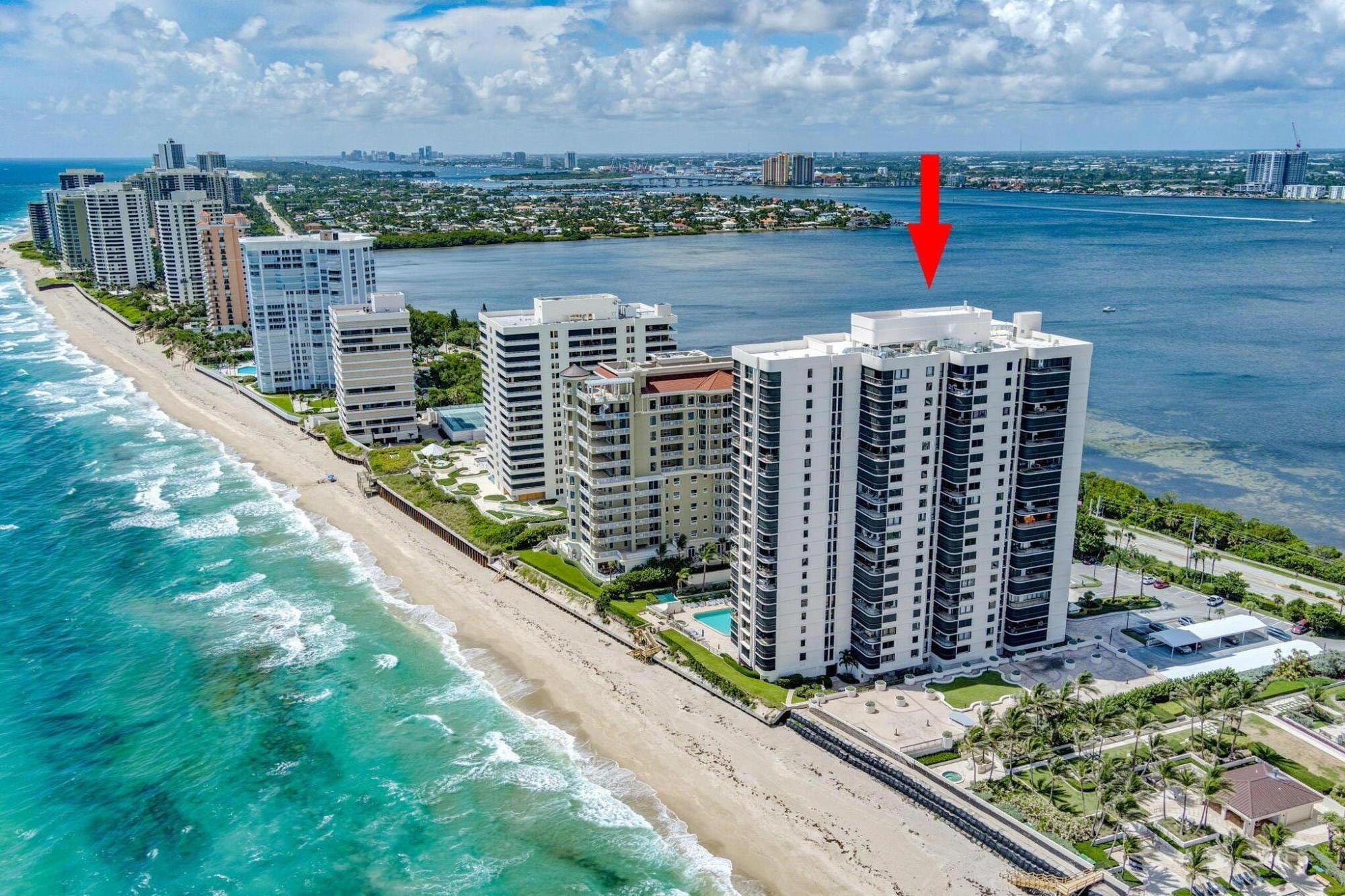 Enjoy fabulous sunrises over the ocean and magnificent sunsets overlooking the intercoastal waterway from 2 generously sized balconies. This condo has been totally renovated....new flooring, new appliances, wine fridge, new bathrooms ,new fixtures, new A/C, hot water heater and all new impact windows and sliding doors. Building amenities include: heated pool & spa, tennis courts, private beach access, gym, community room, kitchen, outdoor grill, billiards room, game room, on site manager, 24 hour manned gate and front desk concierge. Annual unfurnished rental $7500./month. No pets, no smoking, so trucks, RVs or commercial vehicles.