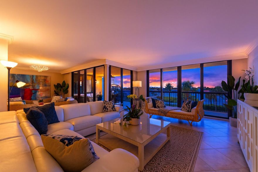 Absolutely stunning Intracoastal facing residence in the highly sought-after Seawatch on Jupiter Island, offering 2,358 square feet of elegant coastal luxury. From nearly every corner of this exceptional home, sweeping blue water views create a seamless connection to the Intracoastal, with stunning vistas flowing effortlessly throughout the entire residence. Whether you are waking up in the primary suite, preparing meals in the kitchen, or relaxing in the den, the beauty of the waterway is ever present. These breathtaking views are a constant companion and truly at the heart of the Intracoastal living experience.Designed with purpose and sophistication, the bright and open floor plan features two ensuite primary suites including a gracious junior primary, a stylish half bath, and