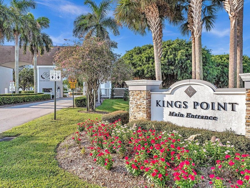 UNDER CONSTRUCTION, WATER VIEW & CUSTOM DESIGN OPPORTUNITY IN THE SOUGHT AFTER 55+ COMMUNITY OF KINGS POINT IN DELRAY BEACH!!A rare opportunity to truly personalize your dream waterfront residence. This brand-new, two-bedroom, two-bathroom home with  water views is currently under construction, allowing a savvy buyer to work directly with the contractor to choose finishes, materials, and colors.  Step into a spacious, light-filled open floor plan that flows onto a private balcony, perfect for relaxing. The opportunity to select all interior finishes means you can design your own custom kitchen with name-brand appliances, choose luxurious flooring (hardwood or tile), and create a spa-inspired primary bathroom to your exact specifications.