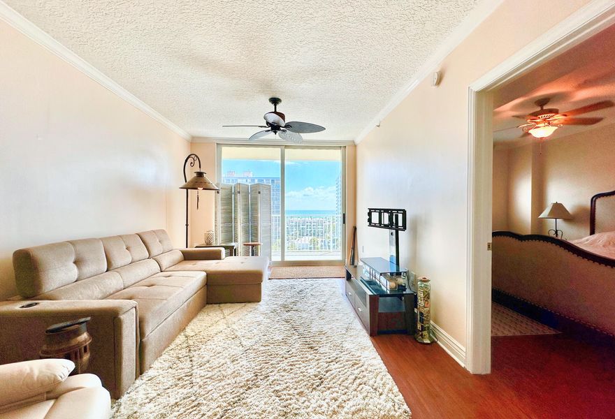 Immaculate Maintained, Upscale Living w/ Ocean View, Wake up to Sunrise, Walk to Beaches, Private Balcony, Wood Floors, Granite Countertop, Wood Cabinets, In Unit Full Size Washer & Dryer, Walk-in Closets, Stainless Steel Appliances, On-Site Manager, Secured Elevator, Gated Parking Garage, Amenities including Heated pool, Hot Tub, Gym, Clubhouse, Tennis Courts, Billiards & More, 24-hour Building Security, & Public Parking for Guests, Close to Park, Walking Distance to the Beach & Supermarket, Fine Dining, Restaurant next to the building, Shopping Center, & Coral Ridge Mall, Tenant moved out and Ready for moving in, Credit score 680+ required.