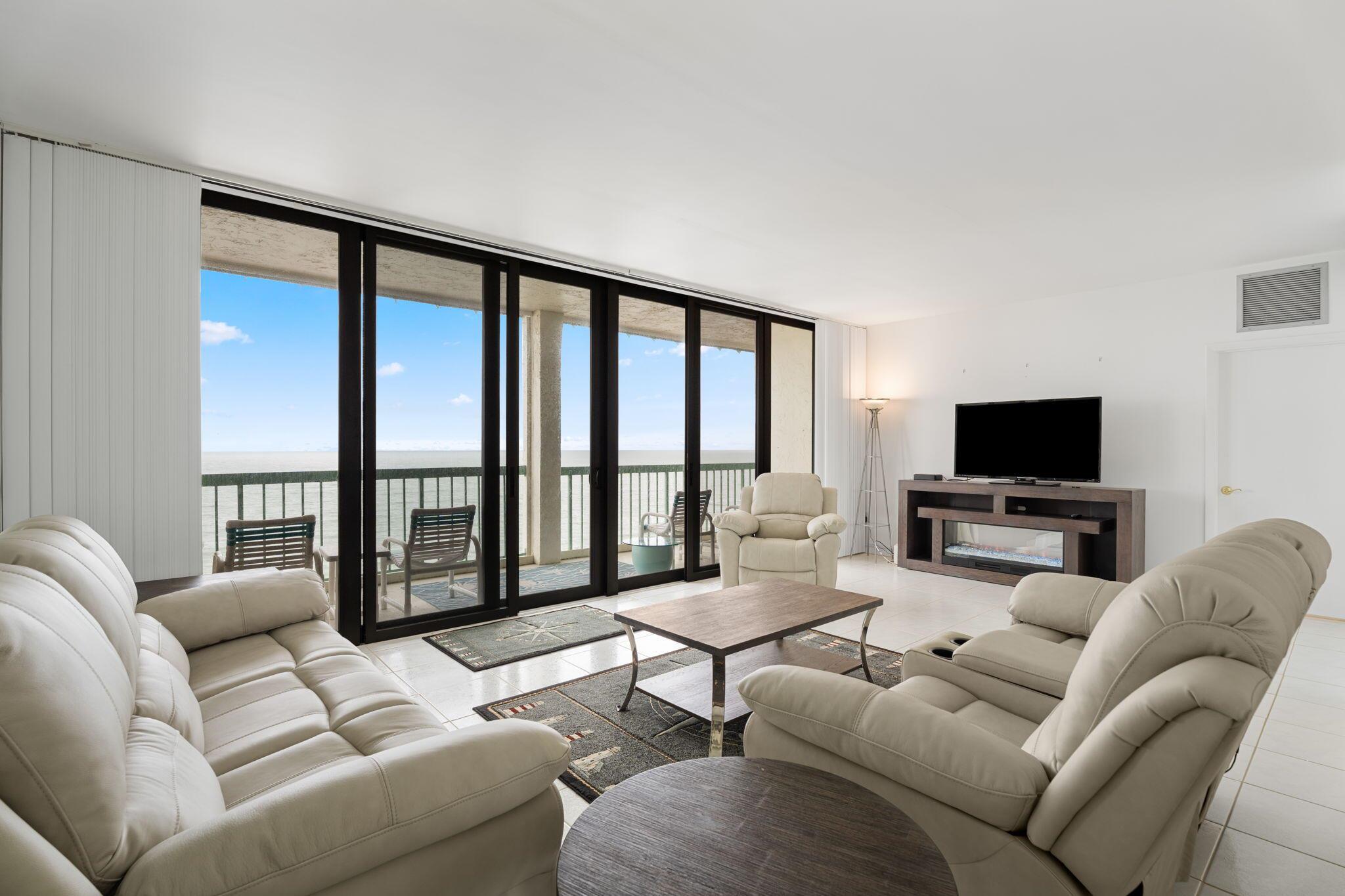 Look no further and welcome yourself to your seaside getaway! This majestic Penthouse is being offered fully furnished and turnkey. Available for seasonal or annual rental. Take advantage of the breathtaking and unobstructed intracoastal and ocean views. Walk up to your private rooftop for majestic sunrises and sunsets. Feel right at home on the beach with a double door front entrance and a spacious open floor concept. Enter your double balcony from the living room or primary suite. The primary suite offers ample space with a large walk in closet and oversized double vanity bathroom. The secondary bedroom comfortably sleeps 4. This exclusive building features resort style amenities, including two pools, fitness center, tennis and pickleball, and private and privare beach access