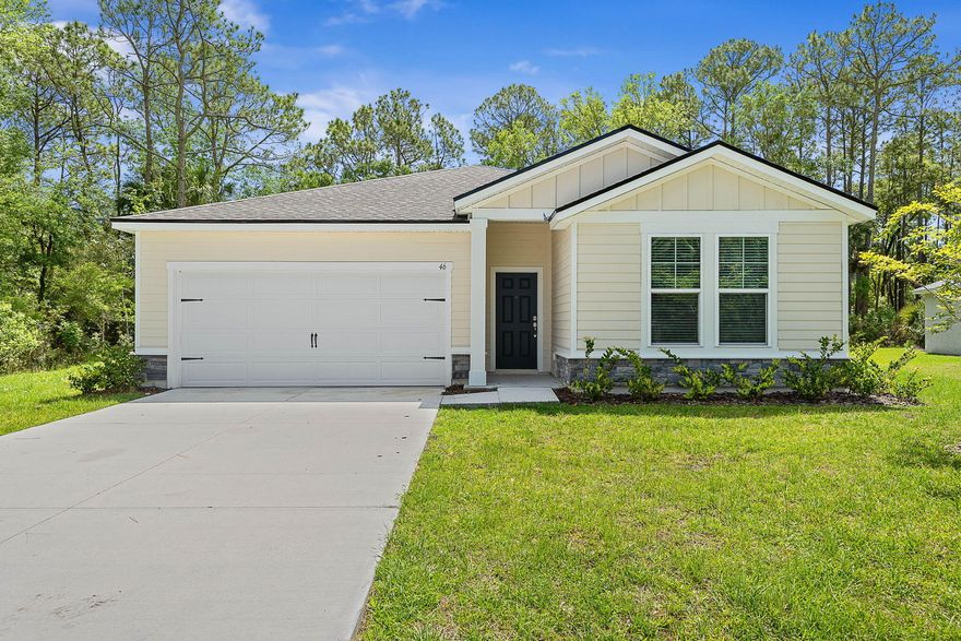 Step into that "brand new" feeling at 46 Poplar Dr in Palm Coast. Never lived in and completely move-in ready. From the moment you walk through the door, you'll notice the fresh finishes, modern design, and clean slate waiting for your personal touch.  Situated on an exceptional lot in Palm Coast's desirable P Section, this 3 bed plus Den offers a rare sense of privacy, perfect for relaxing, entertaining, or simply enjoying your own space without compromise. With no HOA and no restrictions, you have the freedom to truly make this home your own.  Conveniently located near shopping, dining, schools, and just a short drive to the beach, this home combines peaceful living with everyday accessibility. Roof 2025, AC 2025, Water Heater 2025, Everything brand new 2025 never been used before.