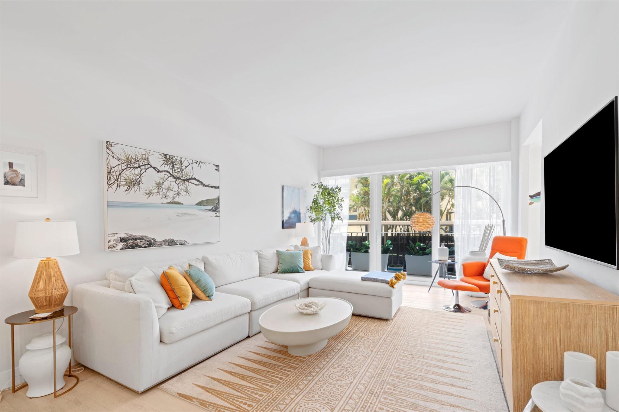 Fully furnished and move-in ready 1BD/1.5BA condo in Rapallo South, a premier waterfront building just steps from the Intracoastal. This updated unit features 10' ceilings, oversized living areas, and a private balcony with serene water views. The kitchen includes custom cabinetry, GE stainless steel appliances, and a breakfast nook. The spacious primary suite offers a walk-in closet with built-ins and a modern en-suite bath. Additional highlights: electric shades, impact windows/doors, extra storage, and a private side-door entrance conveniently located next to the assigned parking space. Walk to Palm Beach's top dining and shopping. Available October 1 for annual lease. Pets allowed with approval.