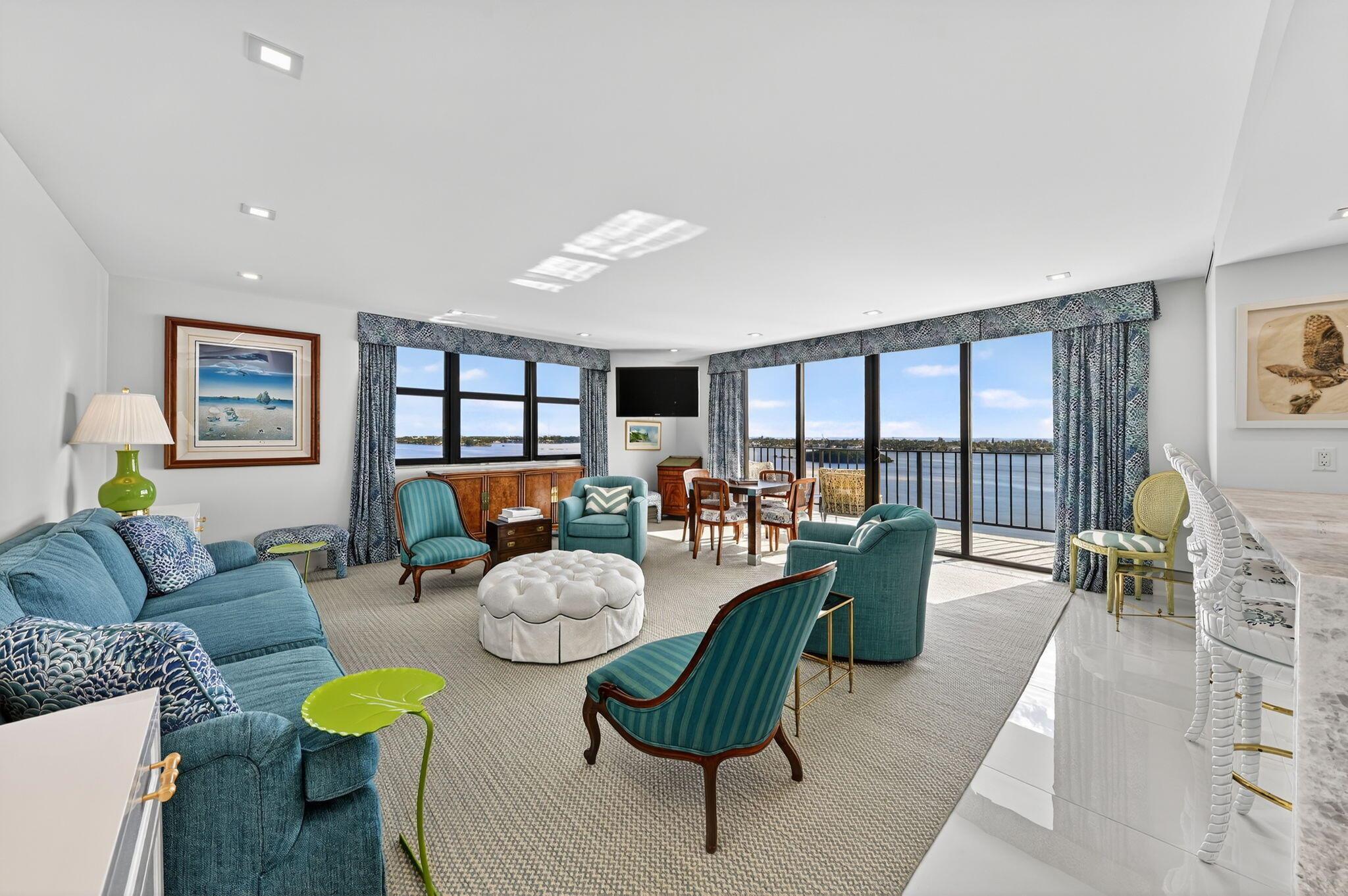Rare totally renovated three-bedroom Northeast corner unit on the eleventh floor. This prime location has all bedroom with intracoastal views northeasterly with the grand living room with breathtaking views looking out to the intracoastal, the Island of Palm Beach and the Atlantic Ocean. Features include all impact windows and doors, all new appliances, plumbing, air conditioning and duct work, floors, bathrooms, built in closets and raised ceiling lights. This is a move in ready apartment. There is a private storage room for any overflow. This stunning apartment has been meticulously cared for by the seasonal owners. The swimming pool is an excellent lounging area looking over the intracoastal. One covered parking and one open parking space. Five minutes to downtown Palm Beach.