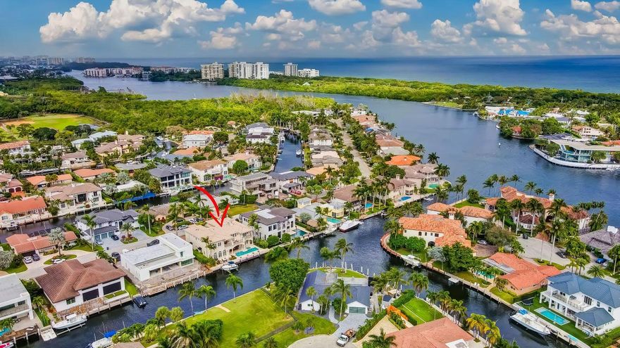 Exquisite Deepwater Home with prime Ocean Access in Golden Harbour! Welcome to your dream waterfront lifestyle in the prestigious Golden Triangle of Boca Raton! This luxurious residence, built in 2007, offers everything you desire in a South Florida home. Popular split bedroom floor plan, all 5 bedrooms are generous and are en-suite, the primary suite is massive with an additional sitting room, large 5th bedroom/study/clubroom downstairs, multiple living and entertaining areas, media room with additional storage, large south facing balcony upstairs to enjoy the views and sun, elevator, 3 car garage, approx. 6,000 square feet under air and a grand total of 7,217 square feet, and so much more! This waterfront gem is your gateway to serene living. Your private paradise comes complete with 85' of deepwater access to the sparkling Atlantic Ocean. Imagine the freedom explore nearby islands, or simply enjoy an afternoon of leisurely fishing in the open sea. Bask in the Florida sun all day long with an ideal south exposure that fills your home with natural light. Golden Harbour is known for its prime location, just moments away from Boca Raton's renowned Mizner Park, upscale shopping, fine dining, and cultural attractions. It's the epitome of South Florida's luxury living. Lot size 85 x 105