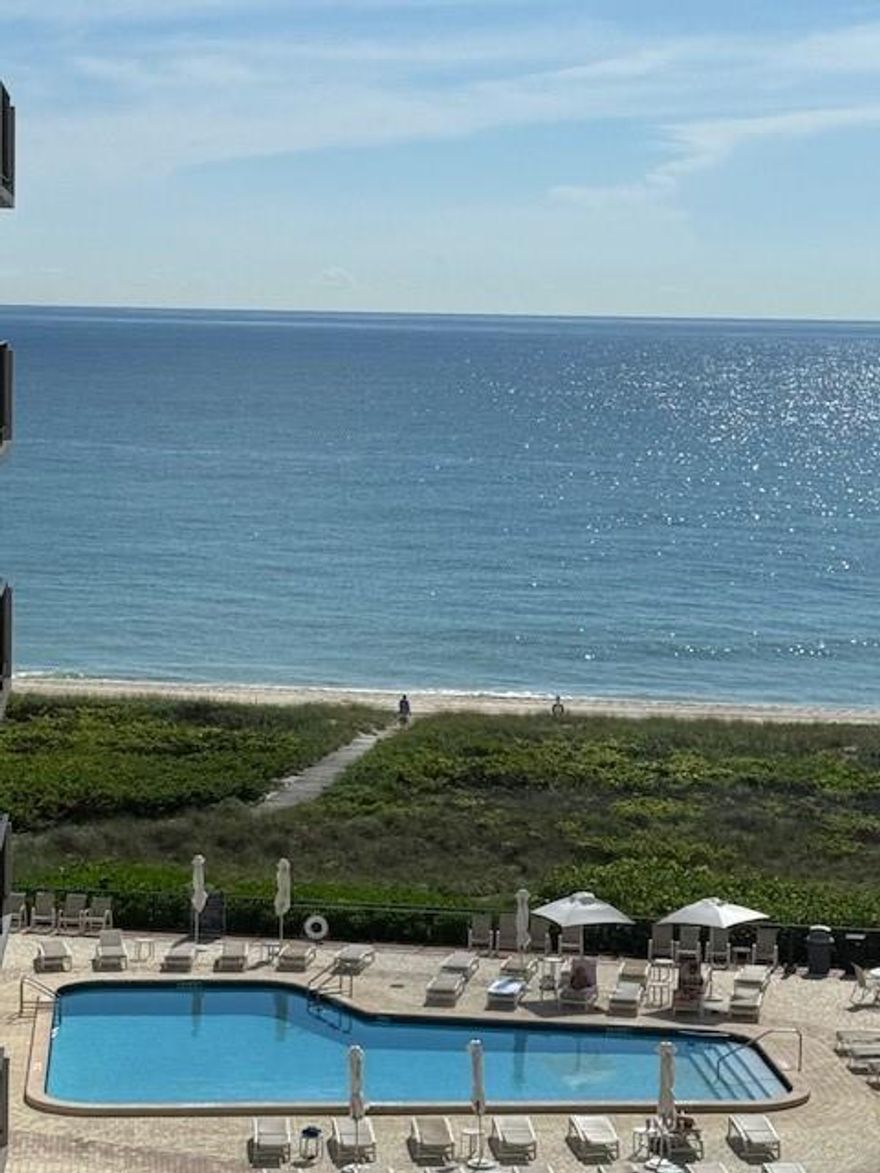 Renovated (totally open kitchen) and cozy with a direct beach and ocean view. Relax in your bathtub. Pull up a stool to your triple window and enjoy the ocean views. Open your windows and enjoy the breeze. In Ocean Place, a popular pet-friendly community with resort-style amenities: heated oceanfront pool, 24/7 valet parking, front desk concierge, fitness center, billiards, sauna, social room, library and more. Annual rental offered unfurnished. In Lauderdale by the Sea with restaurants, parks, shops and a walkable Publix. Close to Ft Lauderdale and Pompano Beach. All required building projects are completed. Construction finished here, so no worries about noise. Come visit and imagine yourself living in your piece of Paradise.