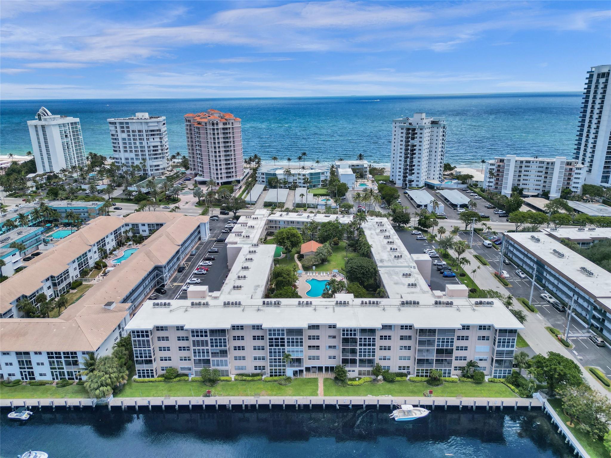 Calling all Beach Lovers & Boating Enthusiasts! This is a fabulous opportunity to live in Lauderdale by the Sea on the water with your boat & have deeded beach access across the street. This move-in ready updated unit is tiled throughout and has all new appliances, Impact windows and plenty of storage including a walk-in closet. Located on the 2nd floor with a view of the pool and a versatile balcony that is glassed in but also has screens so it can be indoor space or outdoor space. Dockage is available for up to a 30 ft boat for only $1605 /year. Amenities include a heated pool, golf putting range, breezeway area, bbq’s & more. The building has fully funded reserves and no upcoming assessments. Only ESA or service animals allowed w/ proper paperwork.