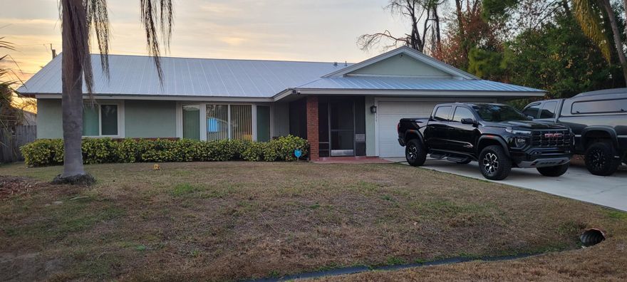 This 3/2/2 POOL home with a good sized 2 car garage is located on a cul-de-sac and is ready to be your new home. There is a living room, dining area, and a family room with a fireplace that overlooks the pool. The kitchen has granite & stainless steel appliances with barstool seating. The primary bedroom has a private bathroom. 2nd bathroom has a dual vanity with granite counter tops. There is tile throughout main livings areas and carpet in bedrooms. Home has been upgraded over the last several years including; air conditioning, hot water heater, and pool pump. Pool is @ 9' at the deep end, very rare. Yard is fenced and has a shed in the backyard. The adjacent lot is also for sale and may be purchased for $139,900. Sold AS-IS ONLY. SUBJECT TO ERRORS, OMISSIONS, CHANGE AND WITHDRAWAL.