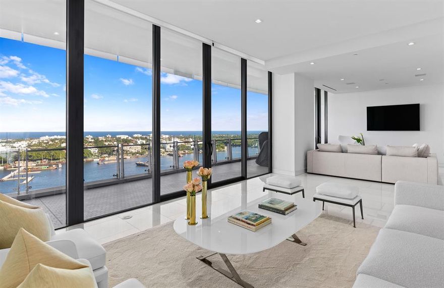 Brand-New, never been lived-in residence located in one of the most prestigious buildings in South Florida. This Magnificent home in the sky has the most breathtaking panoramic ocean and intracoastal views. The entire residence faces direct East and has all floor-to-ceiling glass, including dramatic 11-ft. sliders and windows. This home was designed as a 3-bed/4.1-bath with an office and includes spacious dual master closets and dual master baths with Dolomiti marble and stunning Italian Fantini fixtures. Beautiful open kitchen with Gaggenau gas stovetop, Calcutta countertops, & Snaidero cabinetry. The Bristol has the most substantial generator & the most exquisite 5-star amenities including two immaculate spas, waterfront fitness center, stunning beauty salon & more.. ...spacious outdoor entertaining terrace, club lounge, private dining room, card room, conference room, 75-ft swimming pool, indoor and outdoor jacuzzi, international concierge, exclusive car service, 24-hour security/valet/doormen, outdoor/indoor dog park. Pet Friendly Building.