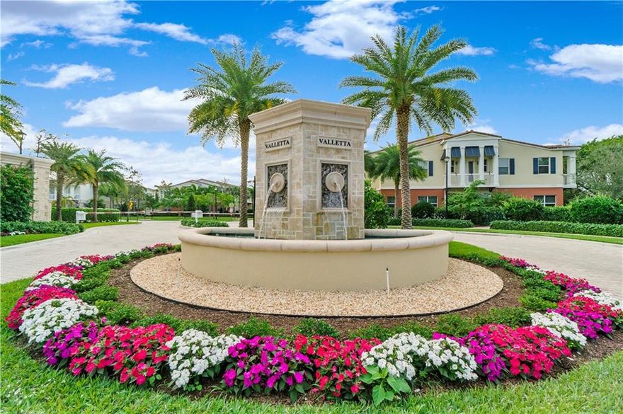 PRISTINE, elegant & bright, largest floor plan in the community. This sought-after Pieta model townhome is an East Boca Raton gem. Perfect for the discerning homeowner who appreciates details. This corner unit has a private side entrance, 3BR, loft, and private office on main level. Spacious family room, perfect for entertaining friends and family. Enjoy comfort and privacy from the oversized main suite, large walk-in closets, and spacious MB bathroom with separate shower and tub. Impact windows, 2 car garage & well-appointed laundry room. The gated community of Valletta is in a prime location & offers cable, community pool, dog park, playground & more! Gather family and friends in your large kitchen or wander outside to a covered back patio/grill area.