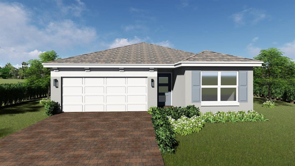 The Merritt is a single level plan featuring 3 bedrooms, 2 bathrooms, 2 car garage, flex room and lanai. This home is being built with gray shaker style kitchen and bath cabinets, wood plank tile throughout the home, quartz kitchen countertop, impact glass windows, and stainless steel kitchen appliances. CALL FOR A TOUR AND MOVE IN SPECIALS - Restrictions may apply* Pictures, photographs, features, colors and sizes are approximate for illustrations purposes only and will vary from the homes as built. These are not of the actual home but are similar to the home being built.