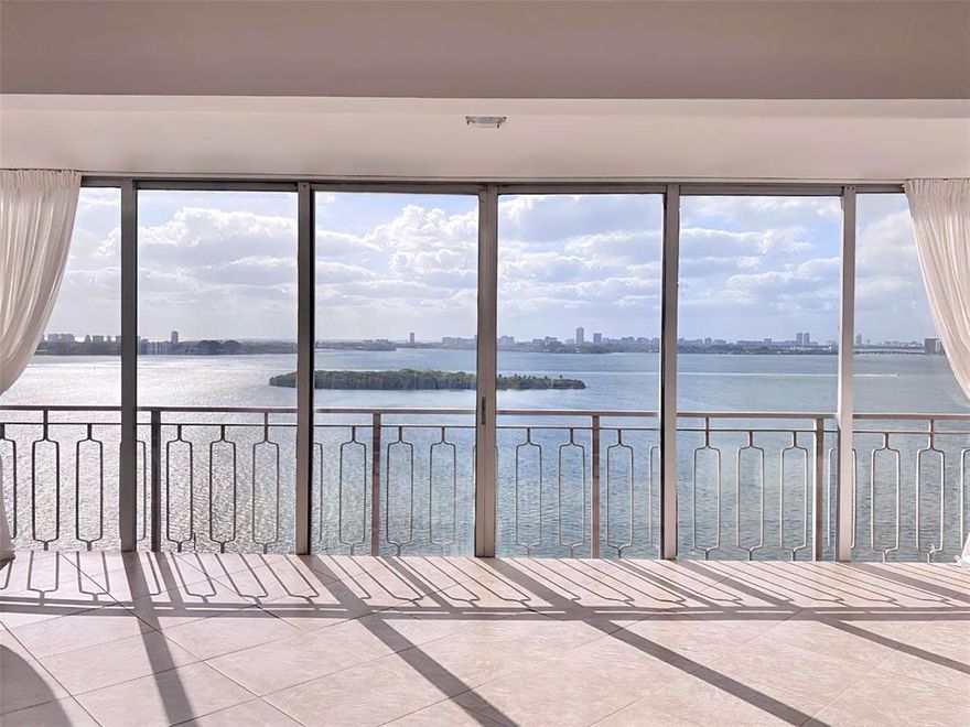 Beautiful view of Biscayne Bay from this split 2 bedroom 2 bathroom condo w/ large walk in closets. Tile floors, Berber wool carpeting in the bedrooms. Amenities: heated pool, valet and roaming security. Pet friendly building up to 20lbs unless it is a emotional or service pet with proper licensed certification. HOA covers security, valet, maintenance team & management salaries), water/sewer, trash, internet/ basic cable).After 12 months of ownership unit can be rented. For approval process applications are reviewed the first official week of each month.