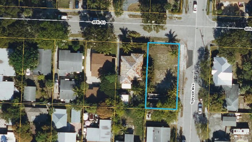 This exceptional .12‑acre vacant corner lot is located at 48th Street and Spruce Avenue in the highly desirable Old Northwood Historic District. Surrounded by beautifully restored historic homes and mature tree‑lined streets, the property offers an ideal setting for a custom residence or investment build. Its prime location provides immediate access to the rapidly developing NORA District, bringing new dining, retail, and entertainment options. The lot is just minutes from Downtown West Palm Beach, the Intracoastal Waterway, and Palm Beach, offering convenience and strong long‑term value. A rare opportunity to secure land in one of the city's most charming and sought‑after historic neighborhoods.