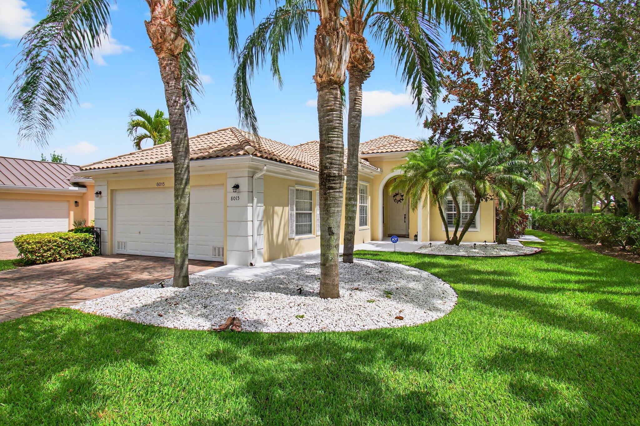 Sophisticated and sun-filled, this elegant Oakmont model in VillageWalk offers refined living with a private pool and tranquil lake views. Set on a premium corner lot, this 3-bedroom, 3-bath residence features soaring ceilings, a spacious great room with custom built-ins, and sleek tile flooring throughout--no carpet in sight. The gourmet kitchen is appointed with dolomite countertops and stainless steel appliances, ideal for upscale entertaining. Retreat to your private patio oasis or take advantage of VillageWalk's resort-style amenities: clubhouse, tennis, fitness, pools, and more. HOA includes full cable, high-speed internet, 24/7 security, and lush landscaping. New designer roof and exterior color options now approved--don't miss this rare opportunity.