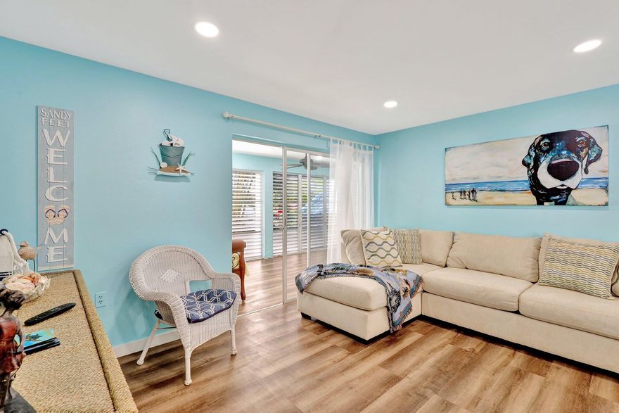 Amazing rental opportunity! 2/2 renovated/furnished on Hutchinson Island with beach access. This first-floor unit offers easy access with no stairs, a few steps from the community pool. The unit is quaintly furnished with nautical decor, creating a cozy and inviting atmosphere. Some key features of the rental include a large walk-in closet in the bedroom with a private bath, washer and dryer.
