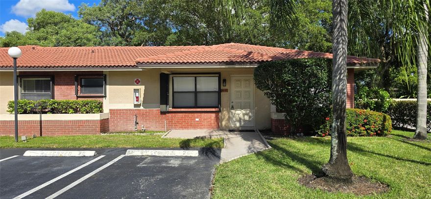 Adorable 2/2 villa in the heart of Coral Springs close to EVERYTHING!  Relax in your corner villa right next to the community pool.  Enjoy fresh paint, granite countertops, freshly refurbished cabinets, new toilets, updated master shower, stack washer and dryer, tankless water heater, tile throughout, new high hat lighting, all new outlet covers, and hurricane shutters. Feels like a single family home! Two parking spots! Water included!  Grab this one before its gone!