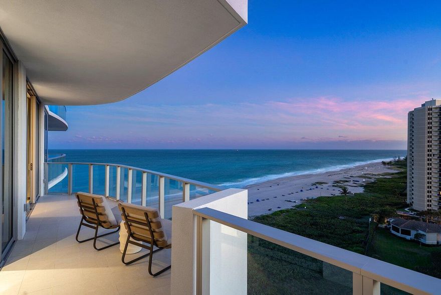 Imagine waking up every day to the sound of waves, uninterrupted ocean views, and sweeping intracoastal vistas from your brand-new, never-lived-in home. This fully furnished 2-bedroom, 2.5-bath residence at Amrit Ocean Resort & Residences redefines luxury living, featuring top-of-the-line furnishings from Restoration Hardware. It's not just a home, it's your front-row seat to the ocean. Designed with meticulous attention to detail, the interiors boast Italian porcelain flooring, top-of-the-line Italkraft cabinetry, sleek quartz countertops, and high-performance Miele appliances. Floor-to-ceiling high-impact glass provides both safety and breathtaking views, while modern, spa-like bathrooms complete the contemporary elegance. Every detail has been carefully considered, including