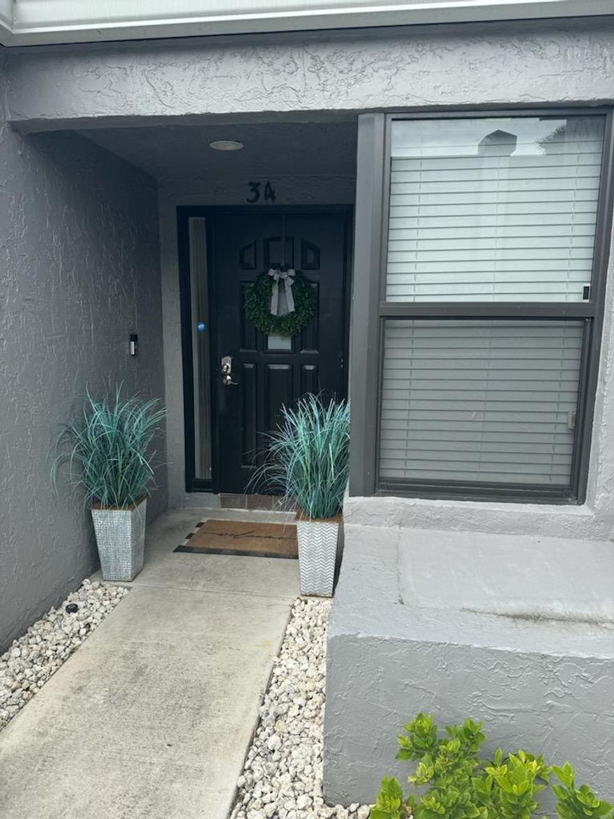 PROFESSIONAL PHOTOS COMING SOON!
This beautiful well maintained 3 bedroom 2 bathroom CORNER Villa  is move-in ready.. Ceramic tile throughout the unit, IMPACT WINDOWS, (except sliding door) The kitchen has stainless steel appliances with modernized cabinetry, quartz countertops and complementing backsplash. Master bedroom has a big walk-in closet, newly renovated master bathroom with dual sink vanity, Quartz and beautiful shower!! bathrooms and Kitchen remodeled in 2020!! Large screened patio for entertaining and relaxing. This unit also has a one car garage and the driveway can fit two cars.  See supplement for updates to home. A/c 2017, New Roof! Updates to home include new hot water heater (2023), Hot tub (2022), interior and exterior paint (2021), new fence (2021), garbage disposal (2024), new gutters , 2021), new refrigerator and dishwasher
new duct work (2023)
all new internet wiring throughout house (2021)
new electrical panel 2022

Title Company - Signature Title/Gefen Werber Law Group
2500 N Military Trail, Suite 450
Boca Raton 33431
Tel: 561-988-0088