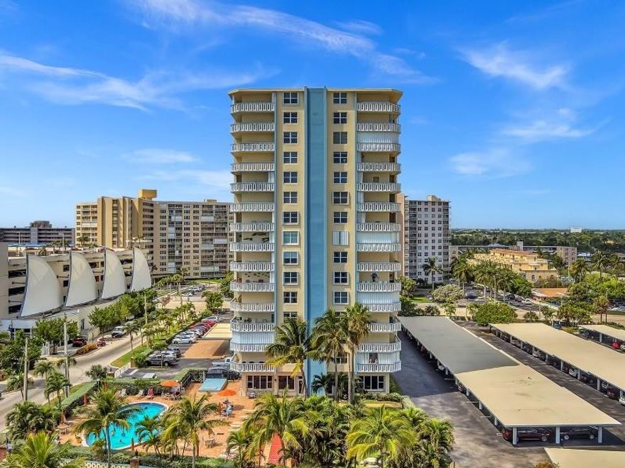 Enjoy a sunny coastal lifestyle from this highly maintained and upgraded 1 bed 1 bath bath condo. Building overlooks the sea, and borders the desirable Pompano Beach Fishing Village with its world class dining and large strolling ocean pier. Opened and upgraded custom kitchen with all stainless high-end appliances. Large bedroom suite with added sink. Spacious bath with frameless glass shower/designer tiles. Hurricane impact windows have hurricane shutter on large outdoor balcony. Amenities include a huge modern lobby & recreational room, kitchen, pool table, workout machines, extra storage, heated upgraded pool, saunas, & showers. 50 year inspection has been passed! Building has reserves and is well managed! Now is the time to LIVE the resort life, directly in the heart of the action!