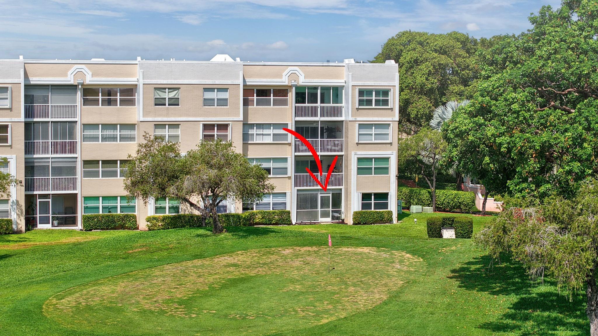 Welcome to your dream retirement home in the heart of Sunrise Lakes! This rarely available first-floor corner unit on the golf course is a spacious 3-bedroom, 2-bathroom home. It offers first-floor convenience, golf course views from your private patio, reserved parking just steps from your front door, and plenty of natural light. Both bathrooms have been remodled. Washer and dryer in the unit! Maintenance includes water, sewer, garbage, and internet. Golf is $10 a year. The recreation fee covers 5 pools, activity centers, a gym, theater, and golf course maint.