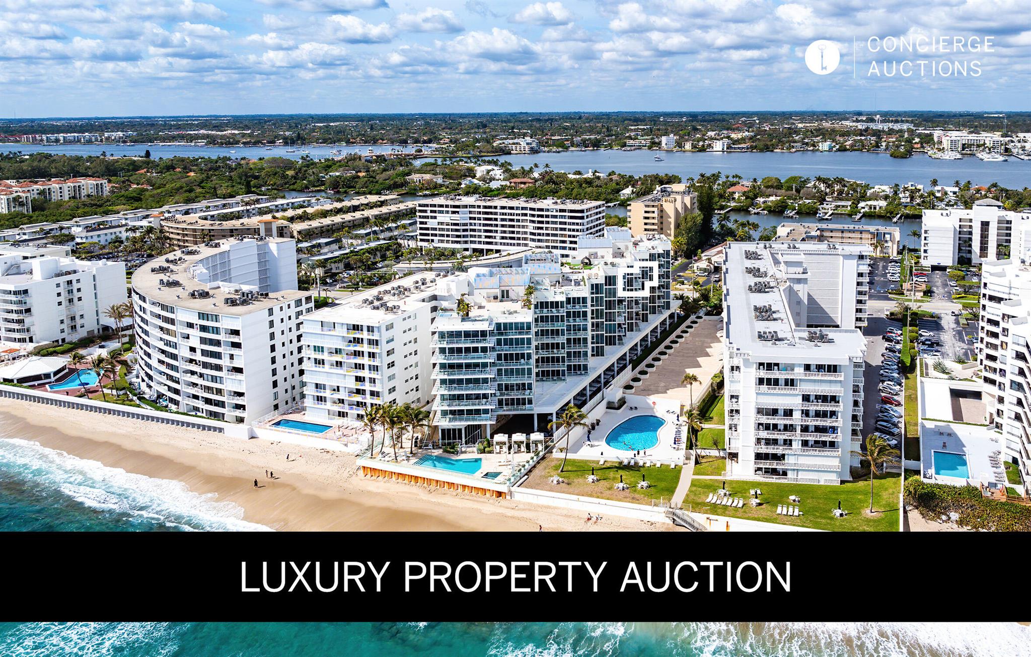 LUXURY PROPERTY AUCTION: Nov 5-19Accepting starting bids ($500K-$1M) through Nov 4 -- earn an incentive if submitted by Nov 4. Live at 3550 South Ocean, Palm Beach's newest gated, oceanfront boutique building. Designed by Champalimaud, this furnished 2BR + den / 3.1BA full-floor oceanview residence features private elevator entry, Roche Bobois furnishings, floor-to-ceiling glass, Austrian white oak floors, custom closets/build-outs and curated luxury throughout. Chef's Molteni kitchen with Miele appliances, gas stovetop and wine fridge. Amenities: Oceanfront pool, gym, valet, concierge, dog walk area. Close to Worth Ave, marinas, golf, tennis, Palm Beach International Airport, private airports & Forbes Five-Star Eau Palm Beach Resort.