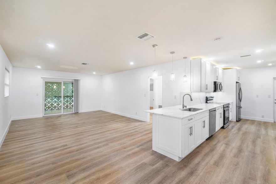 Location! Location! Location! Fantastic, renovated, 3 bedroom/2 bath annual unfurnished rental in the heart of East Boca Raton with NO HOA and NO BOARD APPROVAL! Beautiful kitchen with stainless steel appliances; impact glass throughout; modern light fixtures and interior design; versatile, private outdoor patio space; full sized washer and dryer in-unit; and great split floor plan. 2 parking spaces included and 1 dog permitted on a case-by-case basis under 20 lbs. with a $350 non-refundable pet fee. Located only a 5 minute drive to the beach and an even closer drive to Downtown Boca with the most beautiful restaurants in the city!Being minutes away from FAU, Baptist Health Boca Regional Hospital, Boca Town Center Mall, the beach, Mizner Park, Royal Palm Place, interstate access,