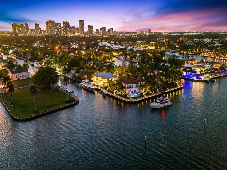 PANORAMIC VIEWS OF INTRACOASTAL WATERWAY! PRIME HISTORIC RIO VISTA LOCATION! 130' PROTECTED MEGA YACHT DOCKAGE BY PORT EVERGLADES! SOUTHERN EXPOSURE LOT FACES PREVAILING SOUTH EASTERLY SEA BREEZES AND PRIME SUNSHINE YEAR ROUND! 2 MINUTE GOLF CART RIDE TO THE YACHT CLUB OR DOWNTOWN LAS OLAS! BRAND NEW CUSTOM COASTAL MODERN ESTATE HOME WITH SUPER PREMIUM FINISHES! CUSTOM DESIGNED TO MAXIMIZE VIEWS OF INTRACOASTAL WATERWAY WHILE MAINTAINING PRIVACY! GRAND MAN CAVE WITH VIEWS! 2 MASTERS!WALLED & GATED COMPOUND! 4 CAR GARAGE! WIDEST CANAL IN FORT LAUDERDALE, 125' ACROSS! EXCEPTIONAL FINISHES, TWO LAUNDRY ROOMS, MASSIVE SALTWATER POOL AND HOT TUB, ELEVATOR, MARVIN WINDOW PACKAGE, DAYORIS ITALIAN INTERIOR DOORS, ITALIAN CABINETRY AND EXTENSIVE OUTDOOR KITCHEN AREA FOR GRAND SOUTH FLORIDA LIVING!