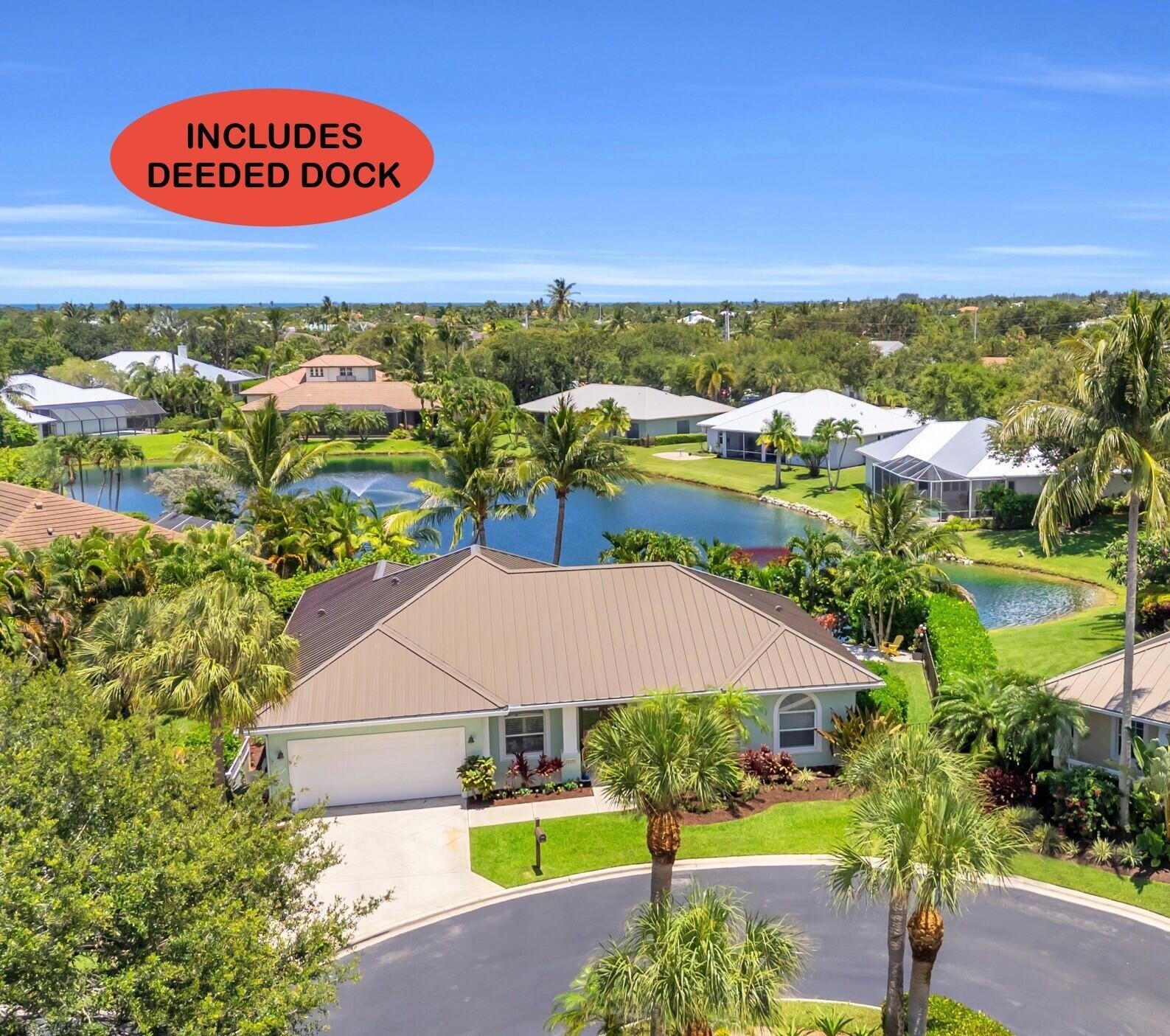 Boating paradise includes a DEEDED 30FT DOCK in private community marina.  Located in the gated community of Governors Landing off Gomez.  New Aluminum ROOF 2025.  3 bedroom, 2 bath plus den.  Formal dining room.  Great room open to kitchen & breakfast area.  Tile plank floors throughout. Primary suite offers 2 walk in closets, dual vanity, walk in shower and soaking tub.   Hurricane shutters.  Quiet cul de sac.   Lushly landscaped back yard makes this a true tropical paradise featuring covered screen porch, heated pool, custom AZEK decking& fire pit.   Governors Landing offers boat storage, boat ramp, fishing pier & marina.