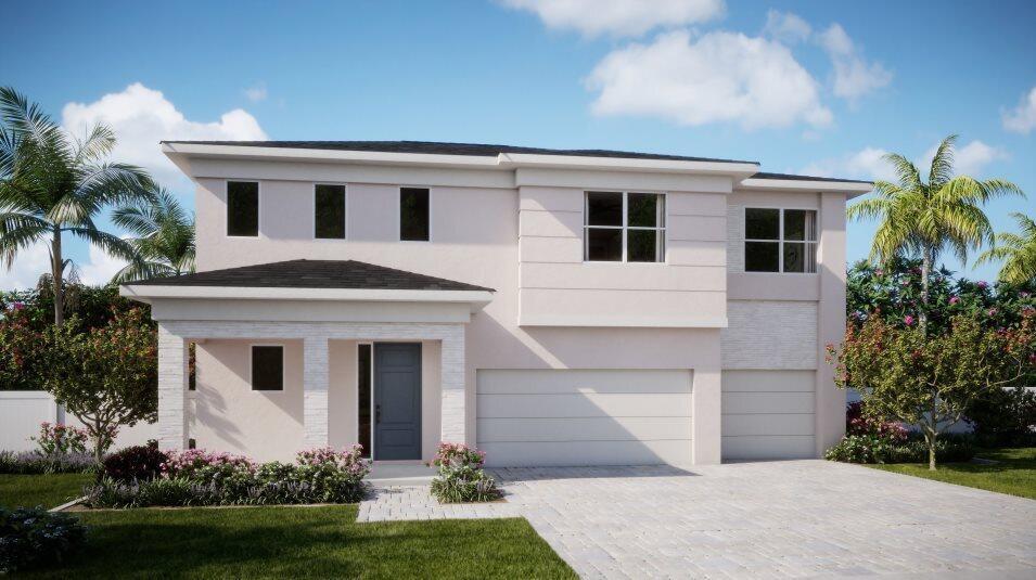 The collection's largest design includes two stories and five bedrooms, with the lavish owner's suite located near the open space on the lower level. The kitchen with center island, dining and Great Room spaces combine for a modern open layout, while the covered terrace offers natural light. Upstairs are additional bedrooms and a large loft space.Prices, dimensions and features may vary and are subject to change. Photos are for illustrative purposes only.