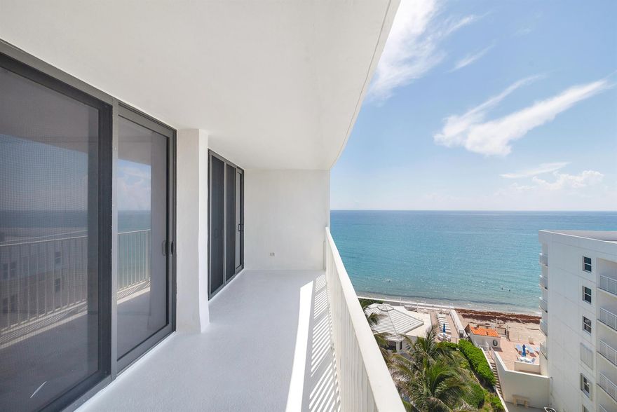 A rare opportunity to own a fully renovated penthouse directly on the ocean in South Palm Beach. Enjoy both sunrises and sunsets over the ocean and the Intracoastal.Set in the newly managed Mayfair House, the building has undergone a transformation with a redesigned lobby (in progress), new elevators, refreshed pool deck, and more--with no upcoming assessments.White-on-white finishes and endless blue views create a sense of calm and coastal luxury. The kitchen features Samsung stainless steel appliances, quartz countertops, and custom cabinetry, opening to a separate dining or office area and an eat-in kitchen.Plenty of closet space and washer/dryer. Storage & one parking space. Close to the Eau Spa, new restaurants & retail. South Palm Beach offers a true resort lifestyle