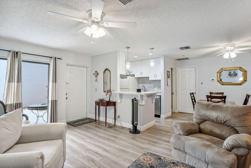 This lovely 2 bedroom 1.5 bathroom condo is located within a short driving distance to local beaches, parks and dining! Investor friendly may be rented right away! This condo offers the perfect blend of comfort, convenience, and coastal charm.