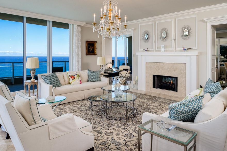 This luxury condominium is like a signature home in the sky.  Enjoy the very finest of everything in this Tower Suite, the only one currently available, at Ocean's Edge on Singer Island.  Walls of glass, floor to ceiling, offer unmatched views of both the Ocean and Intracoastal Waterway from this amazing property.