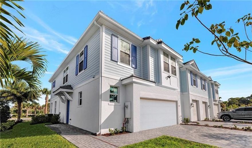 Location, location, location. Beautiful coastal style corner townhome with open floor plan and serene preserve view. Features include highend finishes, Gourmet Kitchen, epoxy garage floor, built in closets, Bahama window treatments, ceiling fans, impact windows and doors, 2 car garage with Paver driveway, Pavered back patio and community has RARE abundant extra parking, Walk to the community pool. Near shopping, top rated Martin County schools, downtown Stuart and Jensen Beach, and just minutes to the Atlantic Ocean.  sqft is approx.