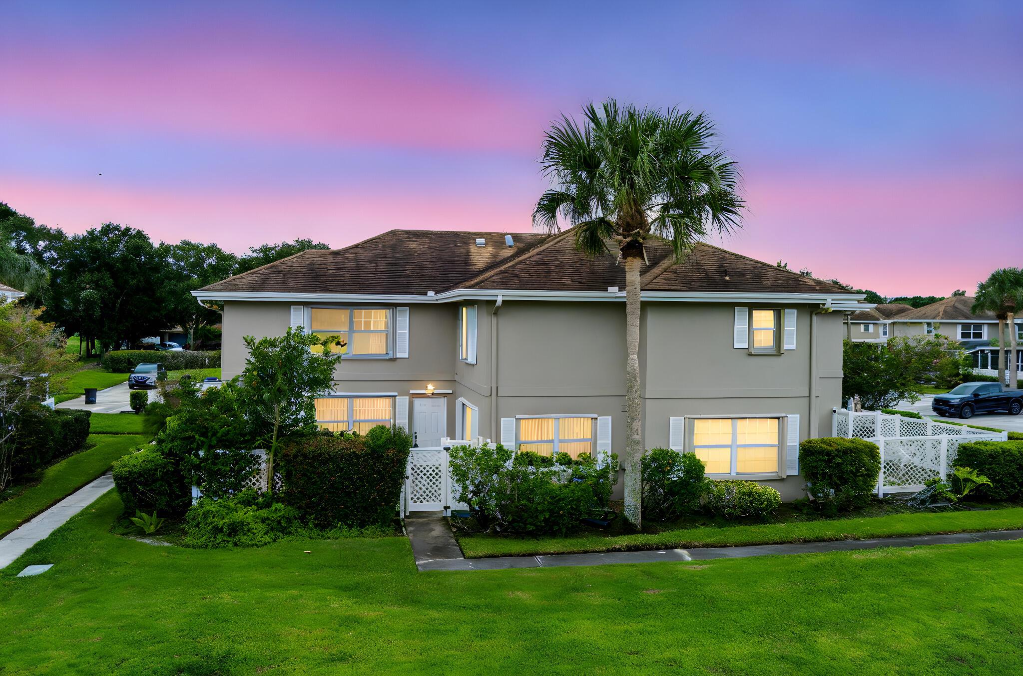Welcome to your lakefront retreat in gated Sunset Trace! This 2 bed, 3 bath Stamford model has a newer AC, updated appliances, and tons of potential--just waiting for your personal touch. Enjoy peaceful lake views and take full advantage of community perks like 2 pools, tennis, basketball, racquetball, and a clubhouse. Pet-friendly? You bet! bring up to two! Located near top schools, shopping, and dining, it's low-maintenance living at its best with HOA covering most amenities. Ask about 100% financing options...this could be the perfect chance to make homeownership happen. Come take a look!