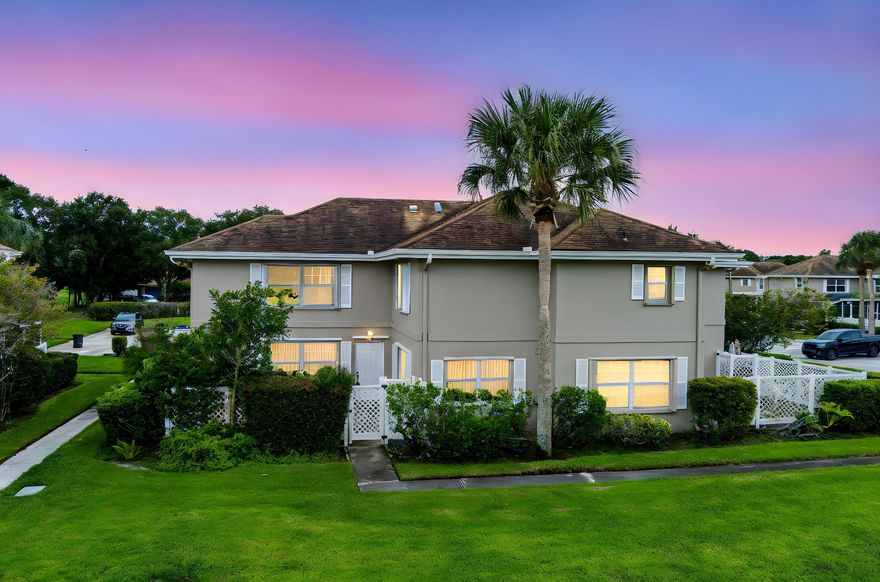 Welcome to your lakefront retreat in gated Sunset Trace! This 2 bed, 3 bath Stamford model has a newer AC, updated appliances, and tons of potential--just waiting for your personal touch. Enjoy peaceful lake views and take full advantage of community perks like 2 pools, tennis, basketball, racquetball, and a clubhouse. Pet-friendly? You bet! bring up to two! Located near top schools, shopping, and dining, it's low-maintenance living at its best with HOA covering most amenities. Ask about 100% financing options...this could be the perfect chance to make homeownership happen. Come take a look!
