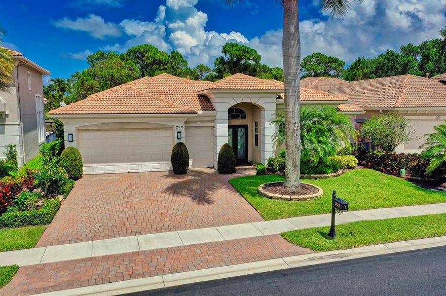 Enter this  PRIVATE 1-STORY  4 Bedroom + Den lovely home with a Separate Casita.  All 4 Bedrooms have their own full bathrooms plus there is a Powder Bath  Impecably maintained.  Recently painted Interior and Exterior, Impact Glass windows and accordian shutters on sliders.  Custom finishes include  tray ceilings, wood floor in office, plantation shutters, electric exterior drop down screens and even  a professionally installed lightening  protection system.  Large Master Suite with his and her walk in closets.  Large Saltwater pool with New pool heater and motherboard.  Use the stand alone Casita as a mother-in law suite or a home office or simply, a 4th Bedroom.  FULL GOLF MEMBERSHIP required.  Come enjoy the Freshly renovated Club amenities and Enjoy True Resort living!