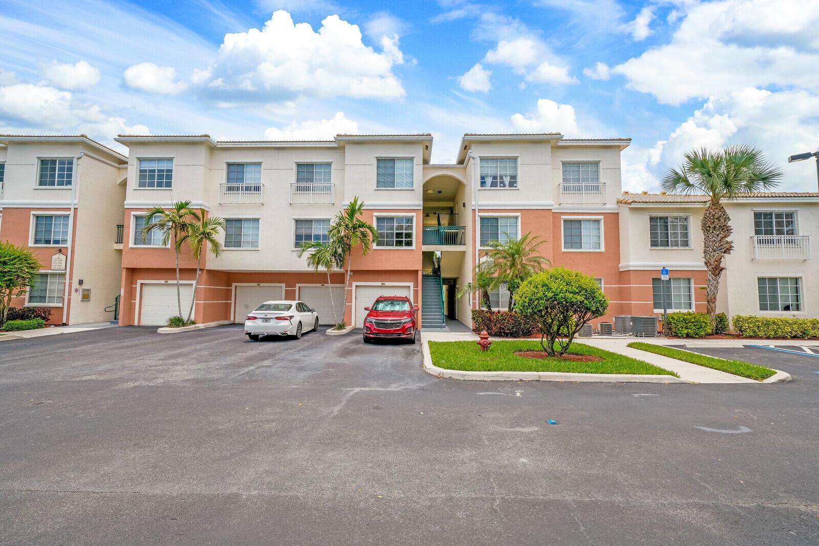 Immediate availability! Beautifully updated one bedroom rear unit in secure, fully gated community at desirable Fiore At The Gardens. Serene, tree lined views from private balcony with no rear neighbors. Fabulous HOA amenities include resort-style pool, gym, clubhouse, playground, carwash and full time on-site manager. Complete with in-unit washer & dryer, fully equipped kitchen, spacious bedroom with walk-in closet, bright living/family room with glass doors leading to balcony. Great location near Alton shopping center & restaurants and just minutes from the beach.