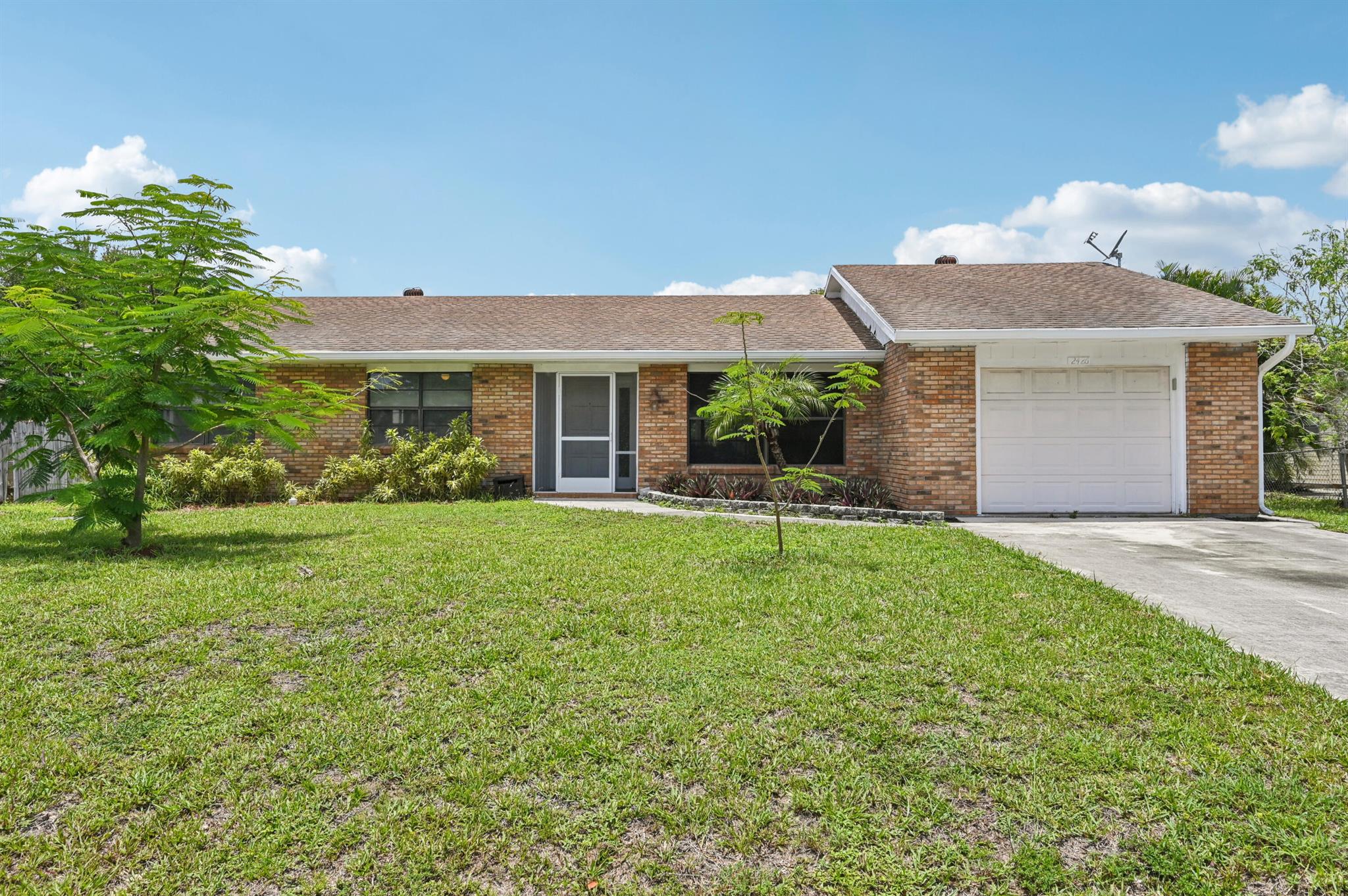 Beautiful 3br/2bth/1gar, pool home. The home has a cabana bath and large sliding glass doors which offer a large view of the pool, patio with outside bar, and yard which are ideal for entertaining. The kitchen is spacious and offers nice updates. Both bathrooms in the home have been recently remodeled. Pool pump was replaced 2024 and system is upgraded with a sand filter, AC 2016. Smart lighting, garage dr, pool pump timer, air conditioning thermostat, oven/air fryer, are all easily controlled on an app, as well as Alexa and Google. 1 impact window in kitchen and hurricane shutters on entire home. Restaurants, civic offices, grocery stores etc. nearby.
