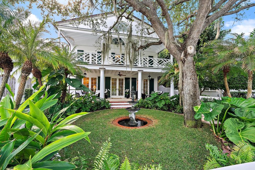 Palm Beach, in-town, ocean block, high elevation, premium location on highly desired ''Sea Street.'' Meticulously renovated by Shapiro Pertnoy. Landscape design by award winning Mario Nievera. Iconic white fenced Charleston style architecture w/romantic first & second floor spacious outdoor porches. The first floor features a gracious living rm, intimate library, large loggia, bright kitchen, butler's pantry, laundry rm & elevator. Primary suite includes a dressing rm, luxurious en-suite bath, & a large private balcony. Guest BRs offer en-suite baths & walk-in closets. The third floor adds a perfect additional BR w/en-suite bath, office or ''fun zone.'' Private/keyed beach access.  A true treasure w/ exceptional proximity to iconic Worth Ave shops, fine dining, The Breakers, Four Arts etc