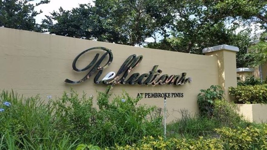 FRESHLY PAINTED FIRST FLOOR UNIT IN POPULAR REFLECTIONS OF PEMBROKE PINES . ALL TILE CLOSE TO THE TENNIS COURT AND BAYBERRY LAKE . ALL AMENITIES AVAILABLE. SEVERAL CHARTER SCHOOLS IN THE AREA.WASHER/DRYER DISHWASHER BEING REPLACED , BRIAN PICCOLO PARK HAS  SEVERAL SPORTS PROGRAMS AVAILABLE YEAR ROUND. LOCATED ON THE NORTH END ACROSS SHERIDAN. CLUBHOUSE AVAILABLE FOR PARTY RENTAL 2 POOLS HOTTUB 2 KIDDIE POOLS BASKETBALL BIKE RACKS BBQ GRILLS REFLECTIONS IS THE PLACE TO BE .